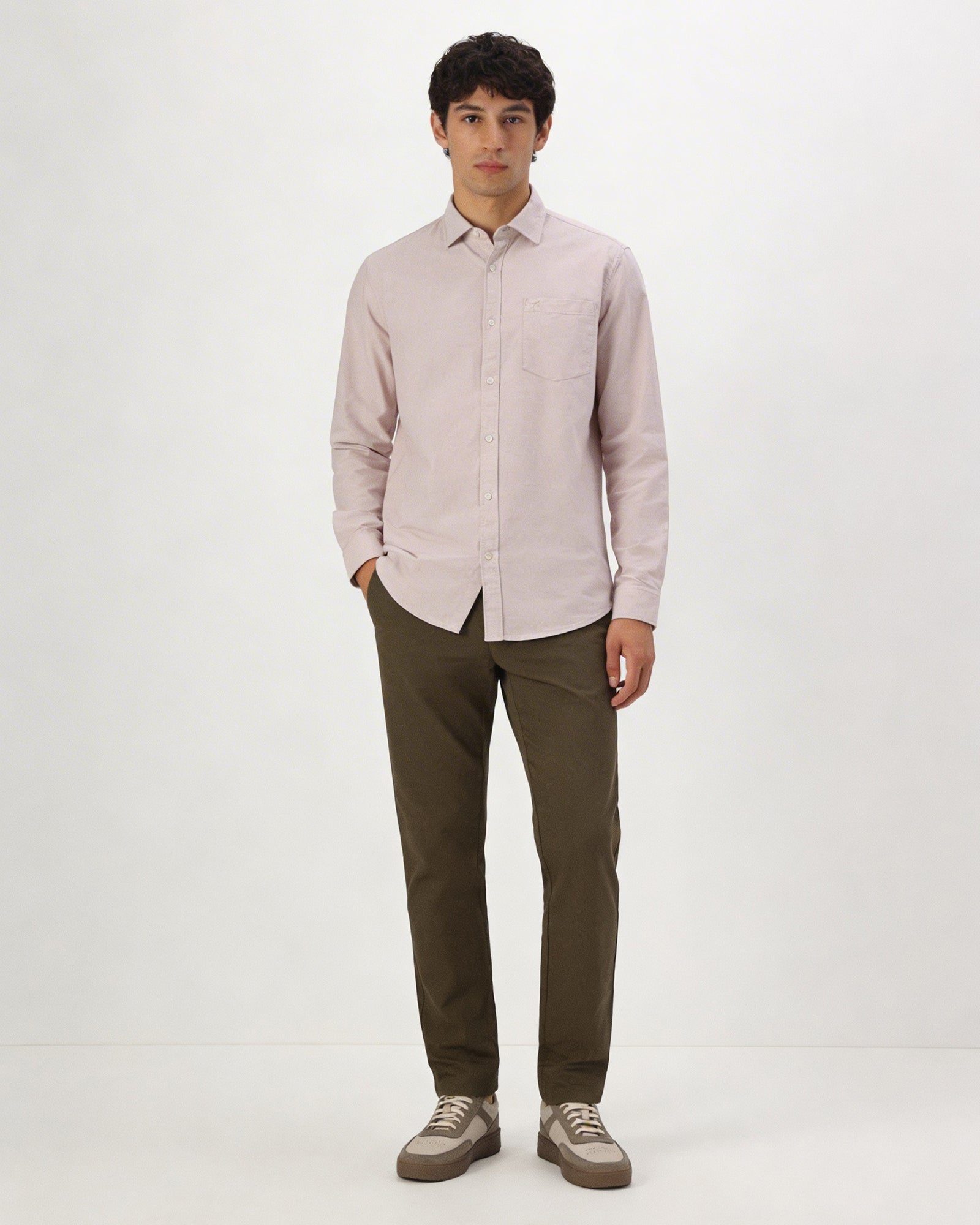 Beige Solid Shirt - Brando