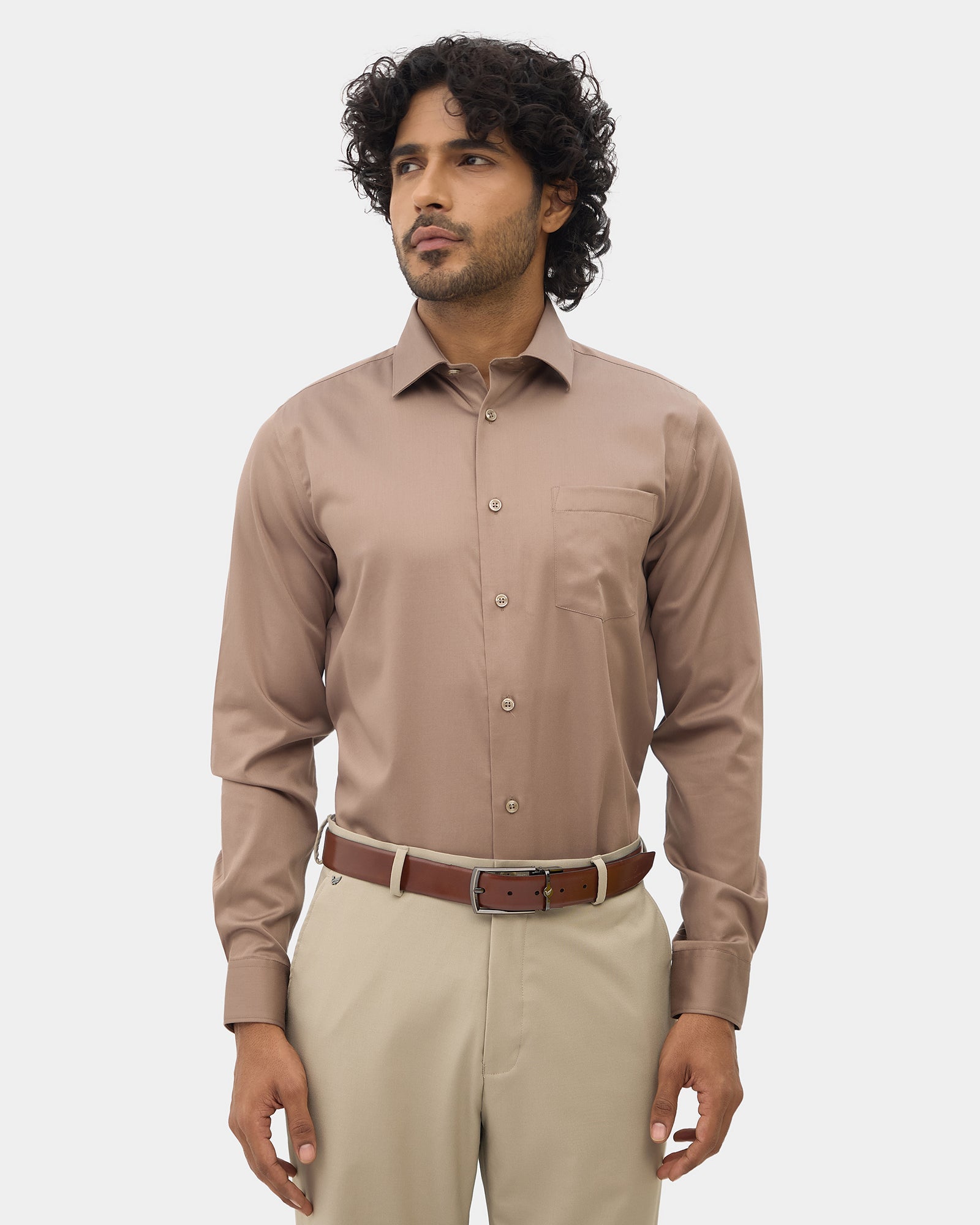 Dusty Pink Unwrinkle Solid Shirt - Sylvia