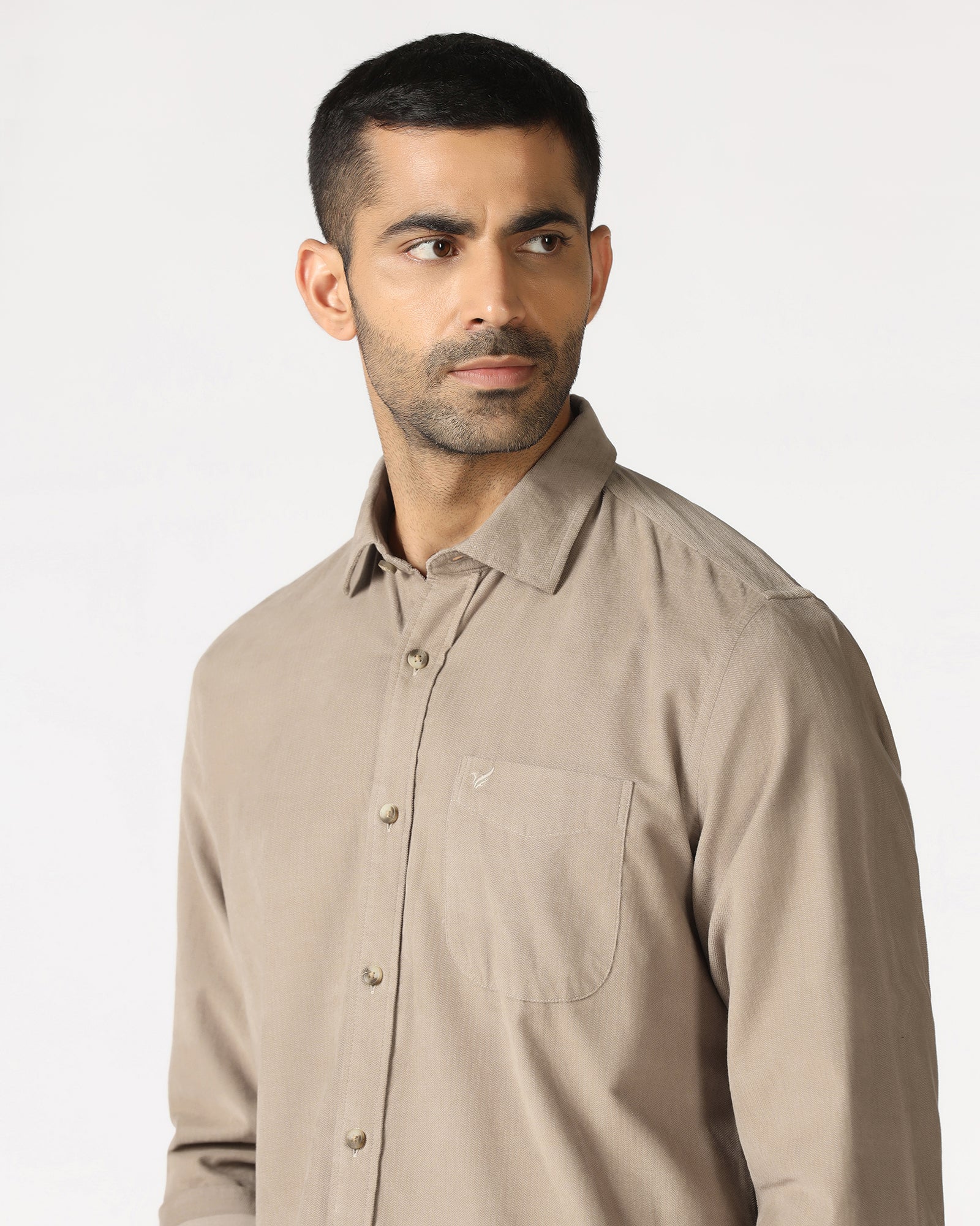 Beige Solid Shirt - Tevez
