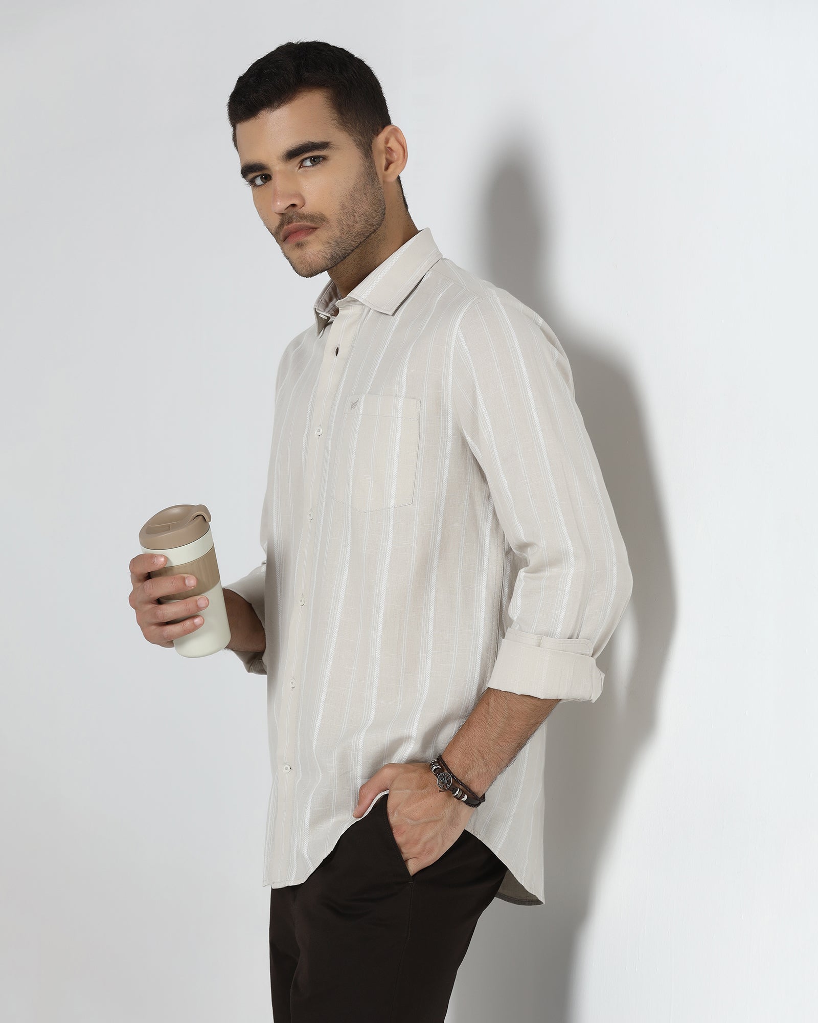 Beige Stripe Shirt - Webber