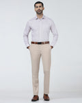Beige Technowaist Textured Trouser - Alex