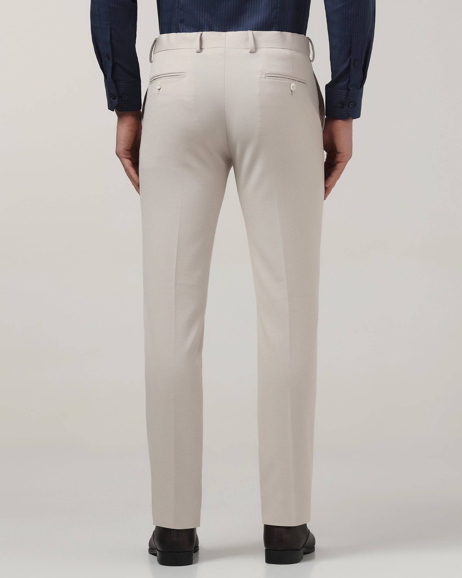 Beige Technowaist Textured Trouser - Billy