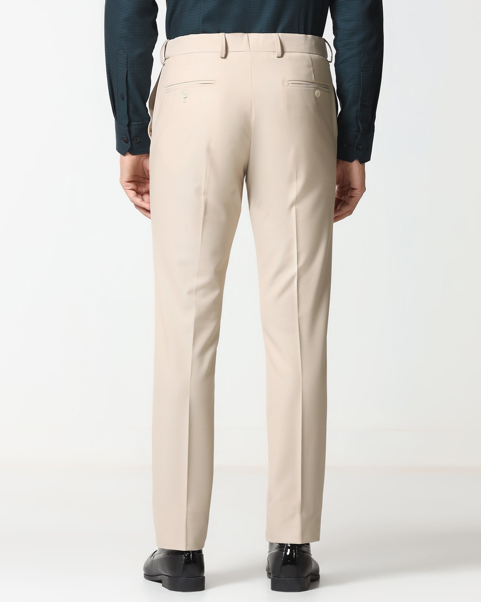 Beige Technowaist Textured Trouser - Smirnoff