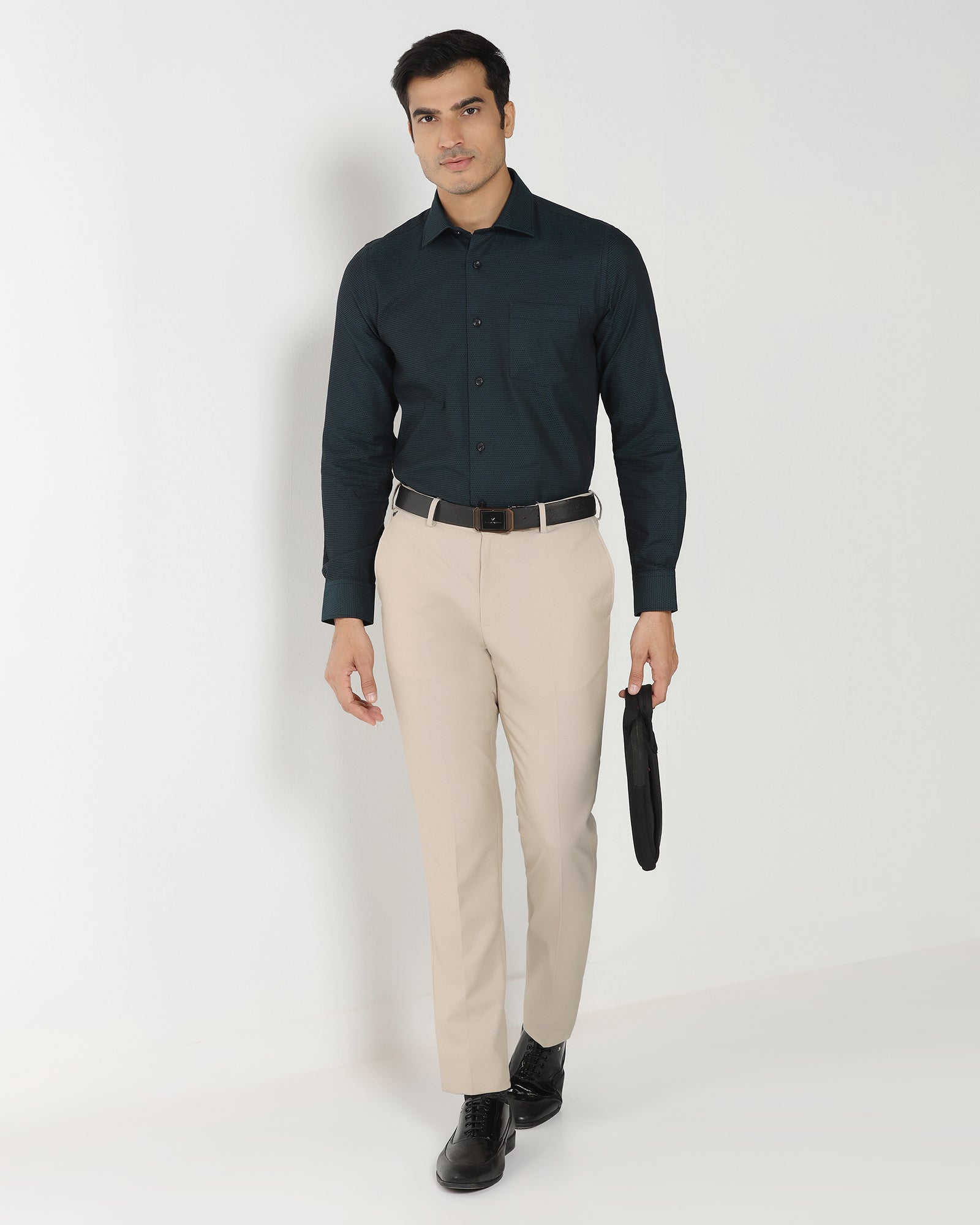 Beige Technowaist Textured Trouser - Smirnoff