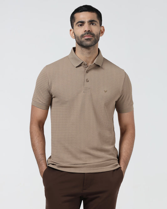 Beige TechPro Jacquard Polo - Holt