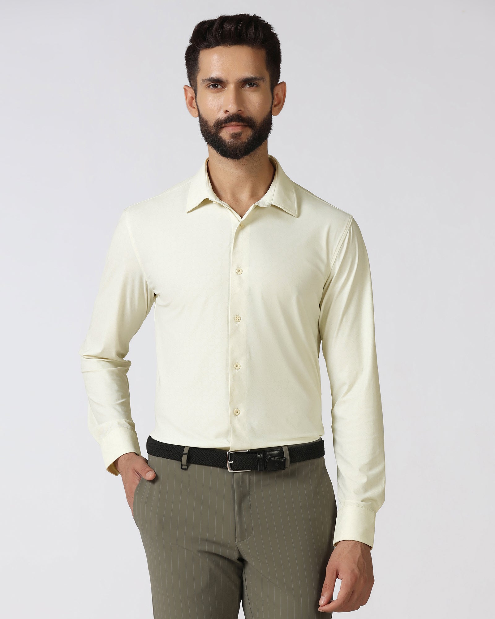 Beige TechPro Printed Shirt - Graph