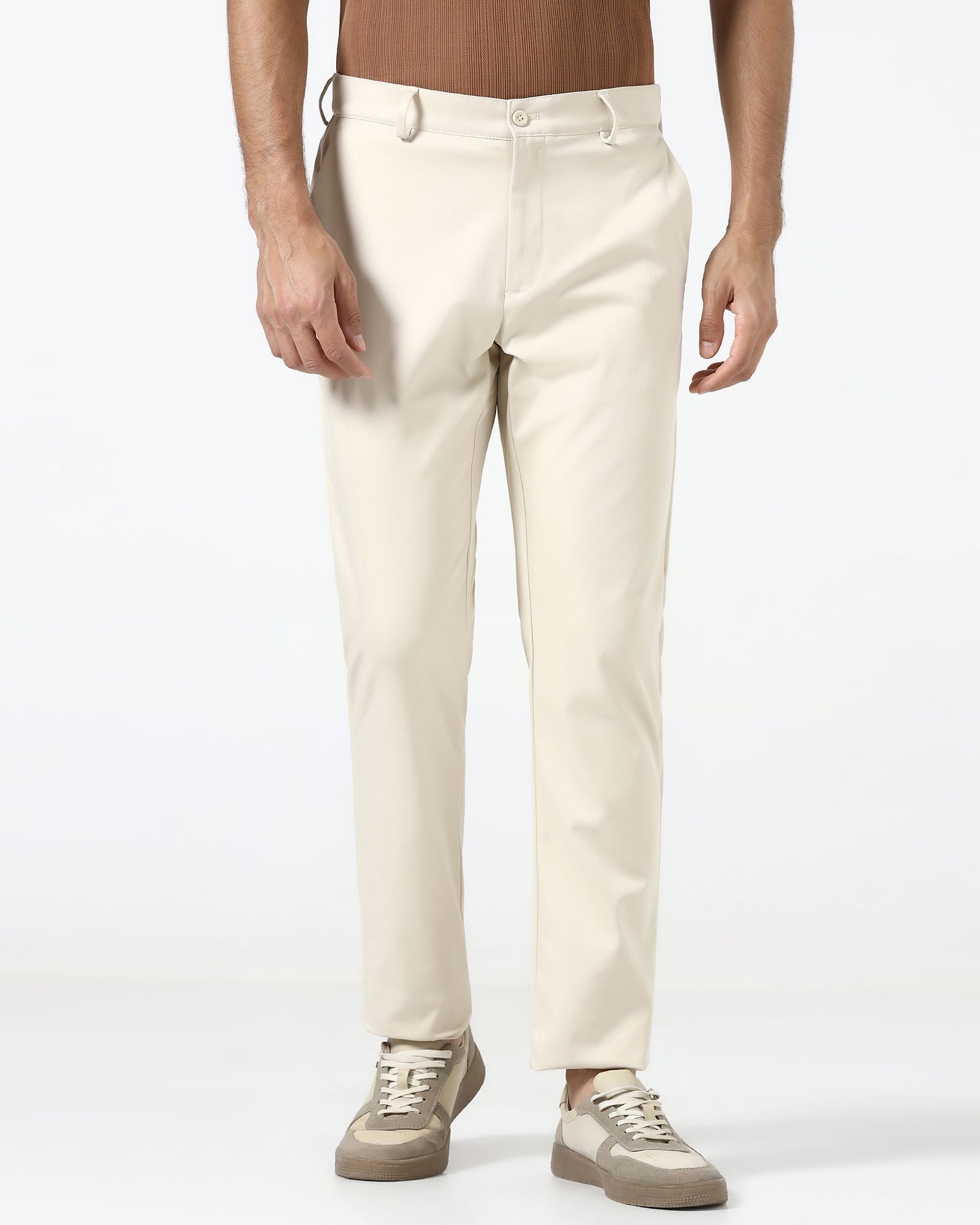 Beige TechPro Solid Khakis - Cycad