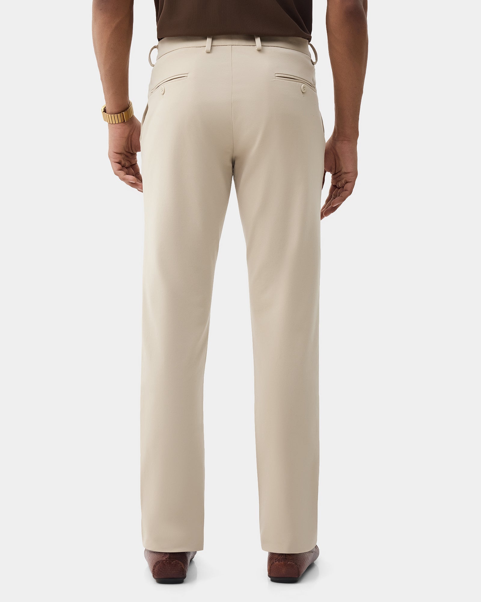 Beige TechPro Solid Khakis - Ziea
