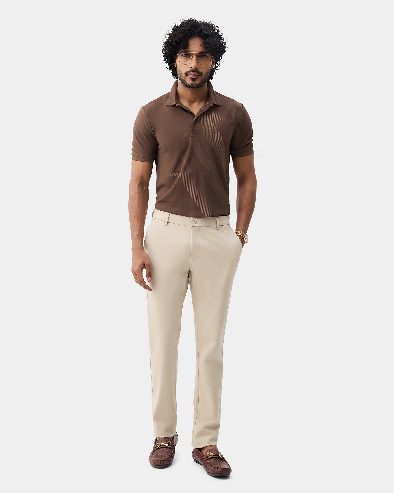 Beige TechPro Solid Khakis - Ziea