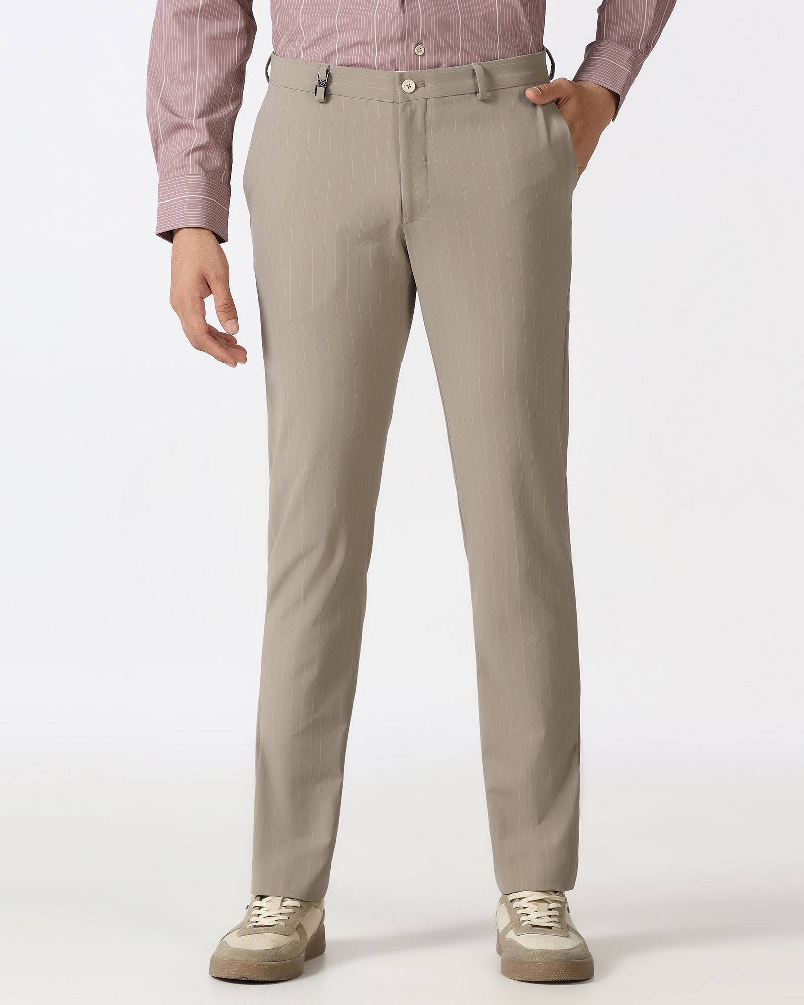 Beige Techpro Stripe Trouser - Brut