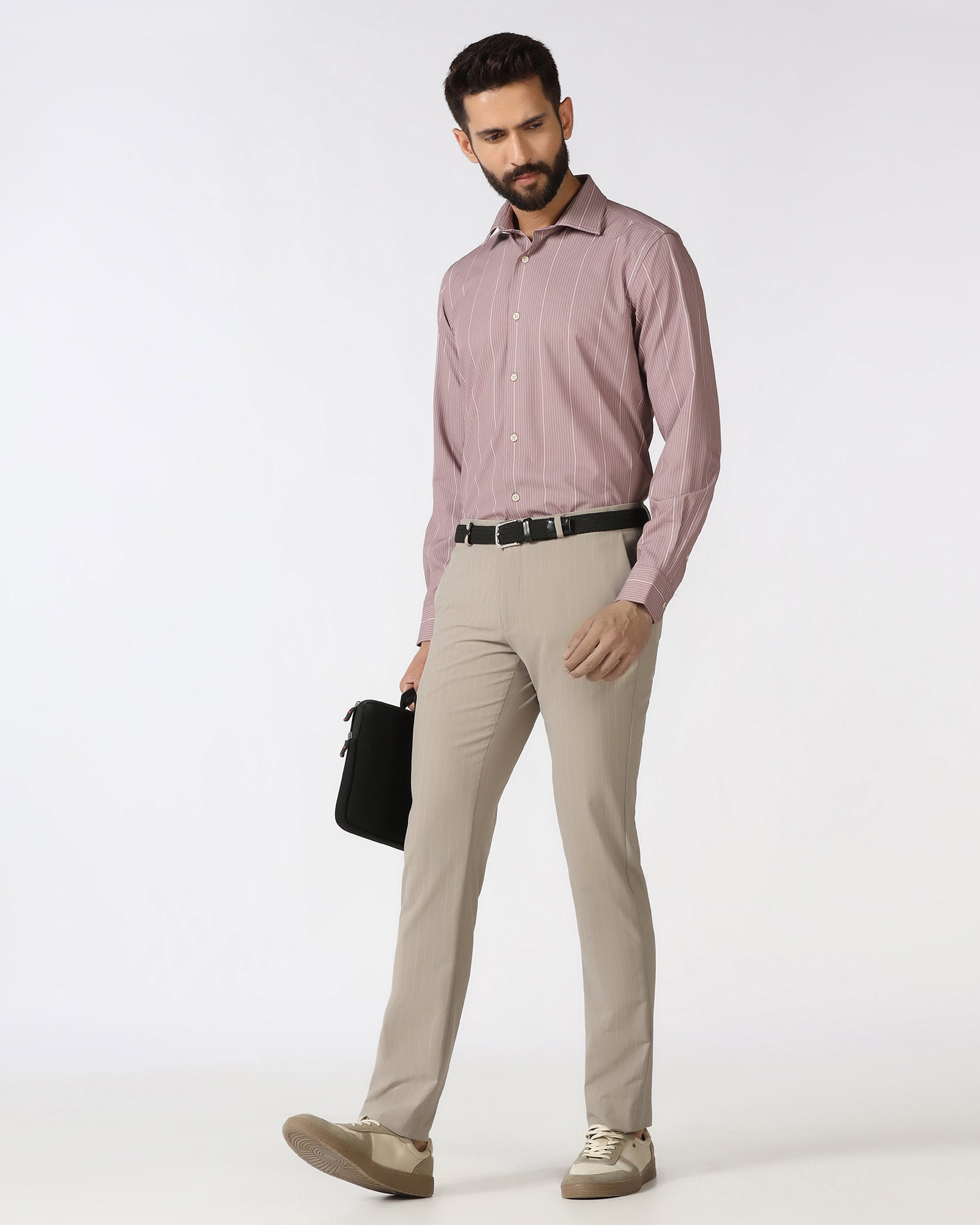 Beige Techpro Stripe Trouser - Brut