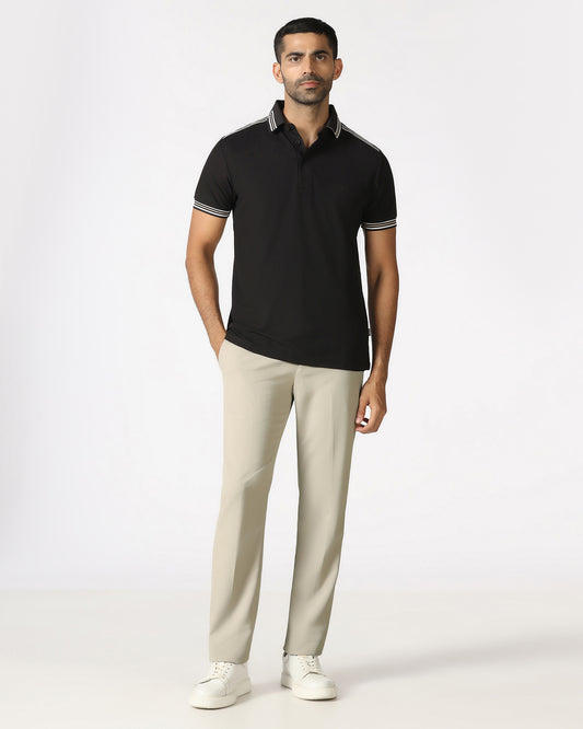 Beige TechPro Stripe Trouser - Martini