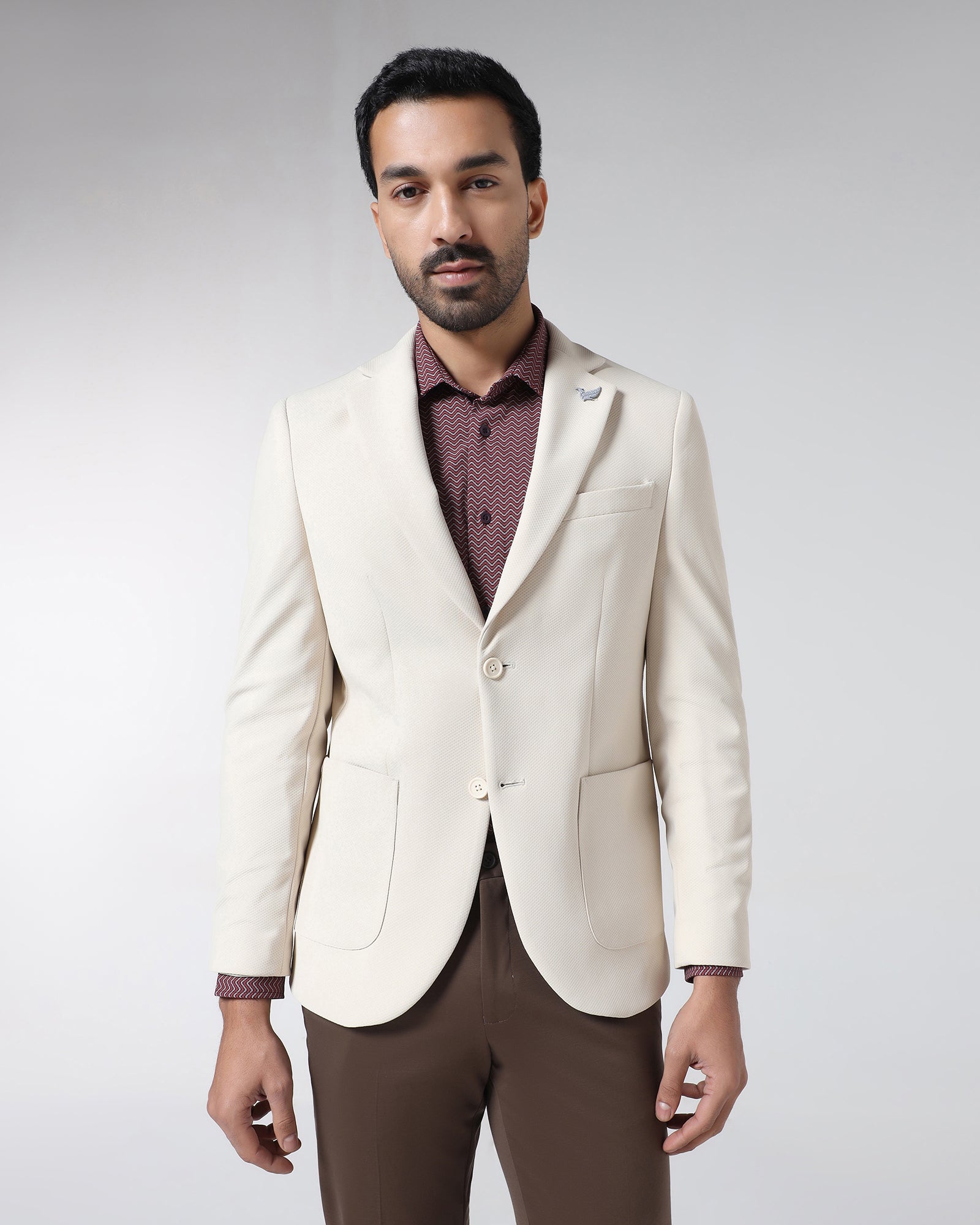 Beige TechPro Textured Blazer - Rodrygo