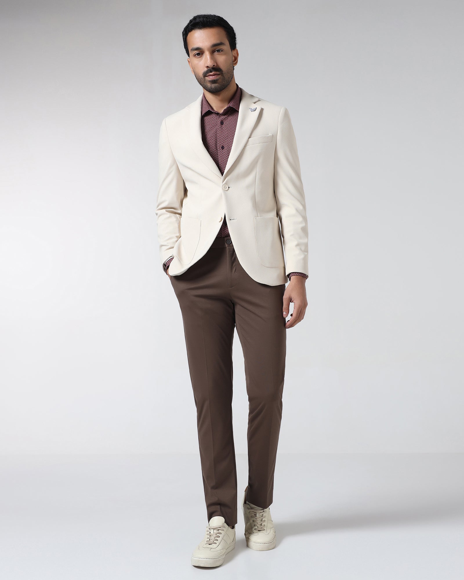 Beige TechPro Textured Blazer - Rodrygo