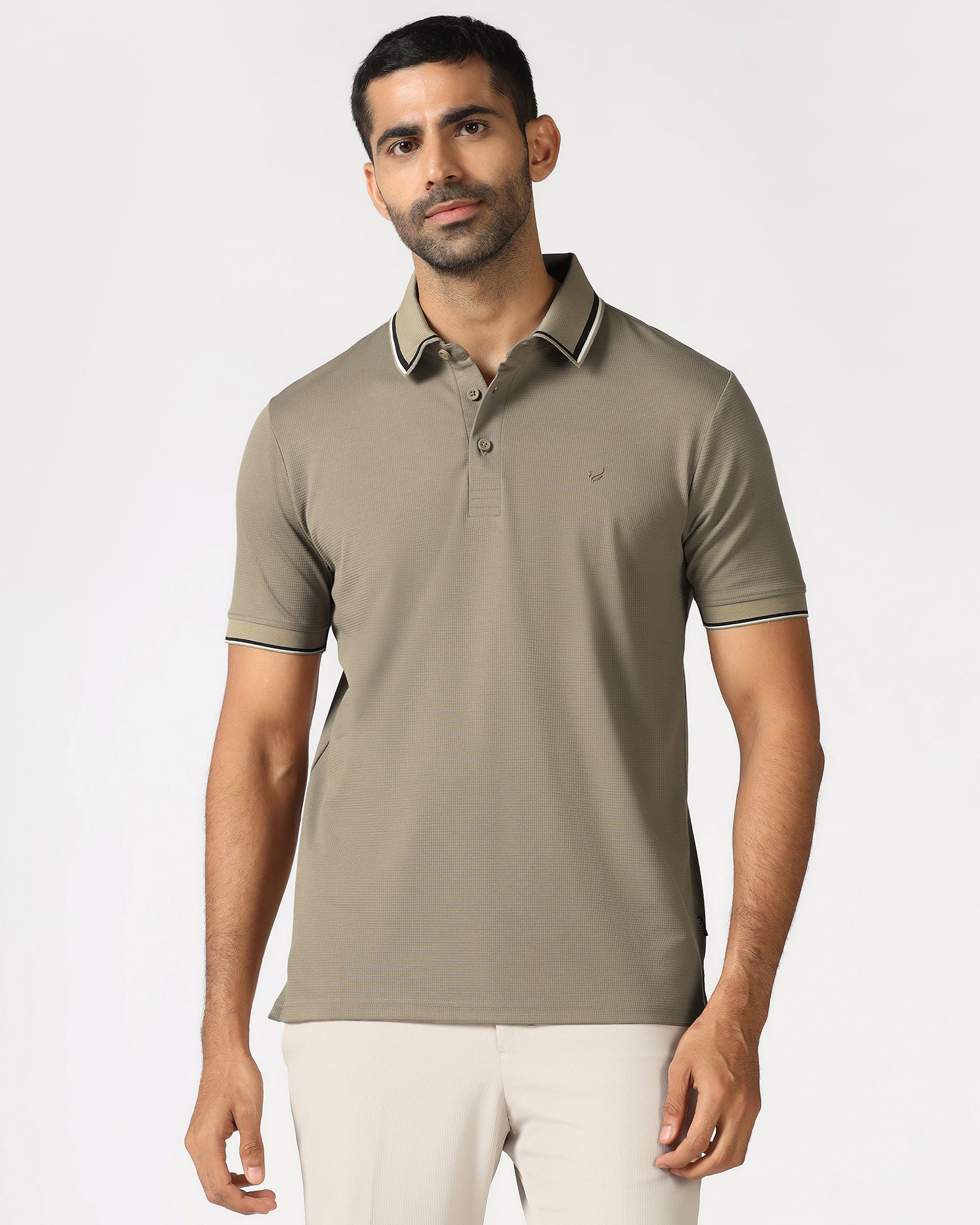 Beige TechPro Textured Polo - Titan