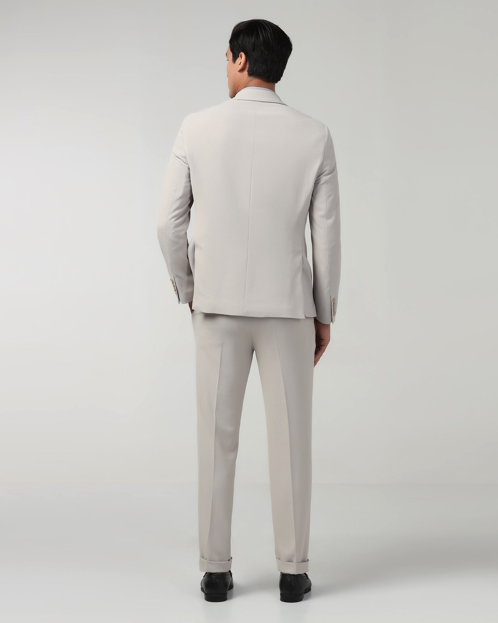 Beige TechPro Two Piece Stripe Suit - Telko