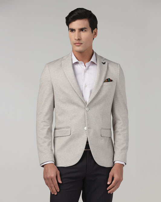 Beige Textured Blazer - Declan