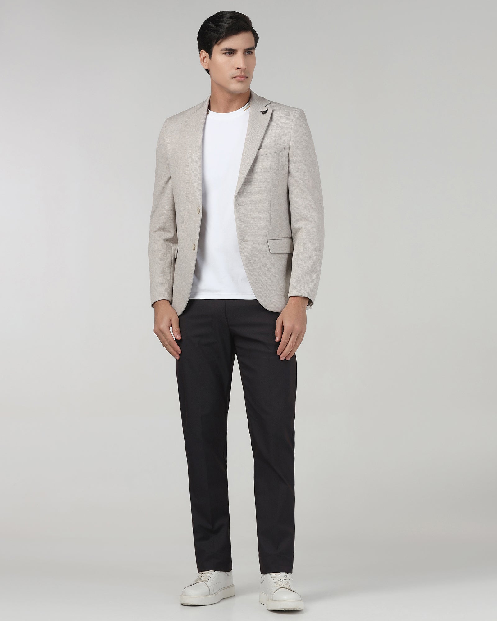 Beige Textured Blazer - Declan
