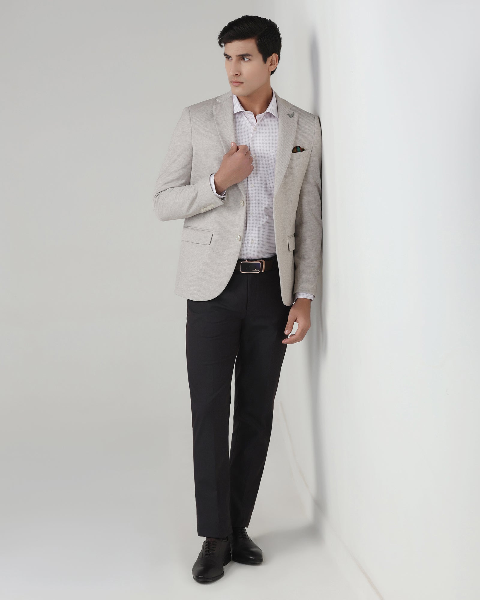 Beige Textured Blazer - Declan