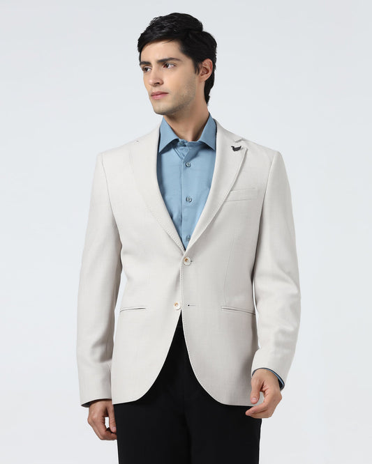 Beige Textured Blazer - Nico