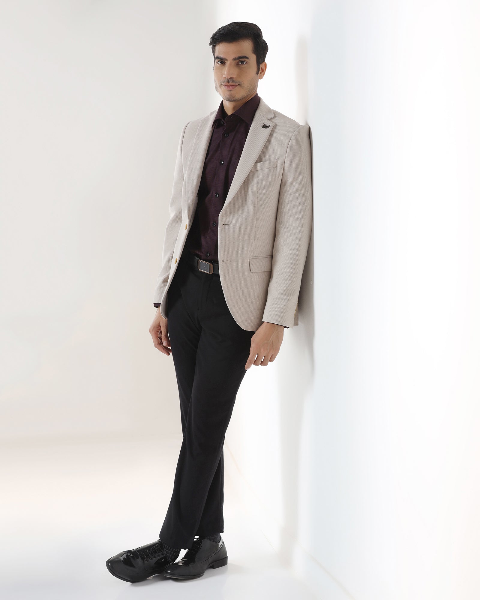 Beige Textured Blazer - Revlon