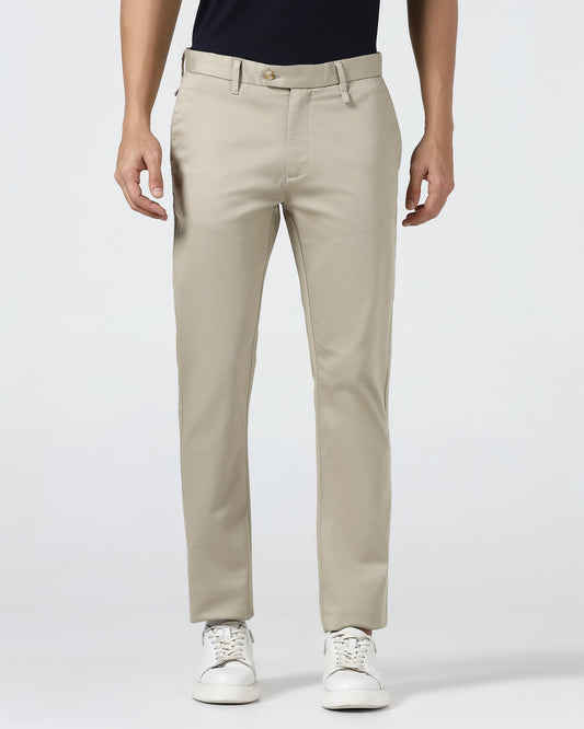 Beige Textured Khakis - Pecan
