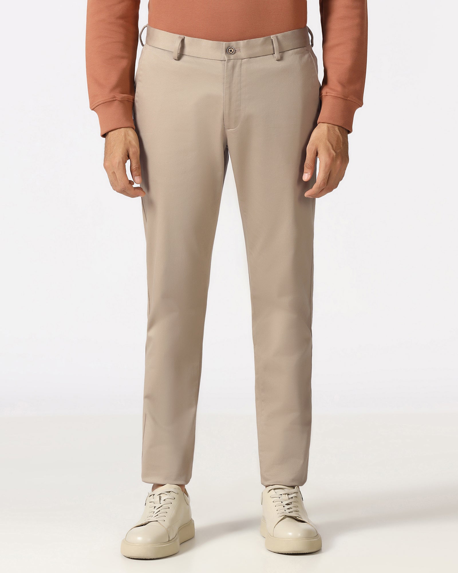 Beige Textured Khakis - Brook