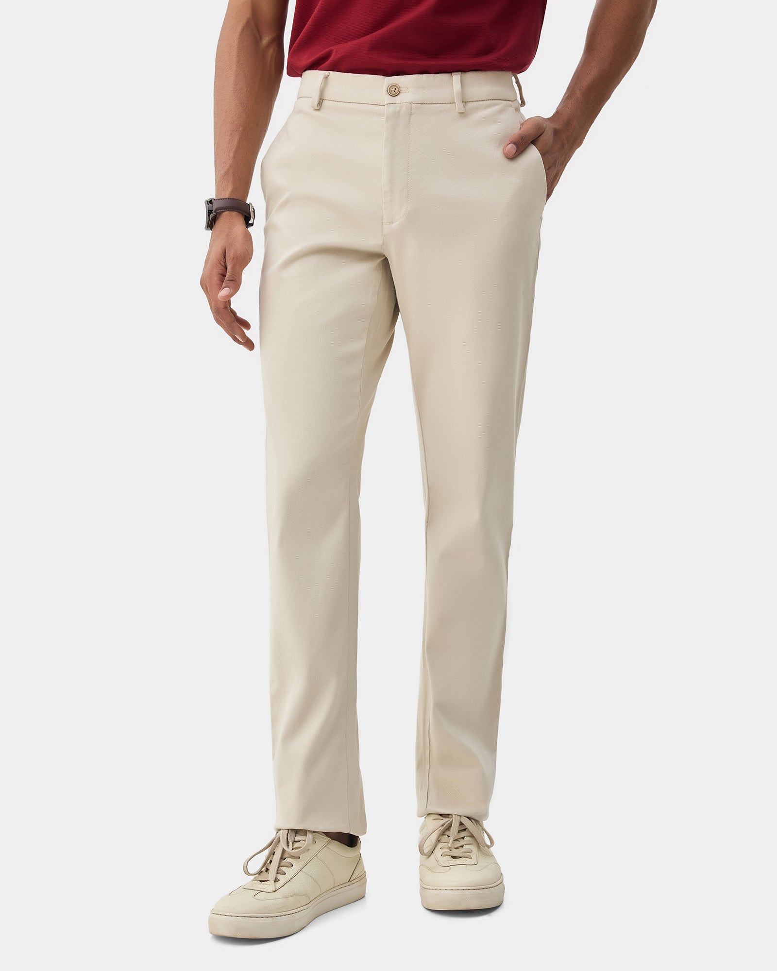 Beige Textured Khakis - Kiler