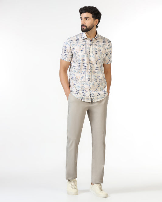 Beige Textured Khakis - Murray