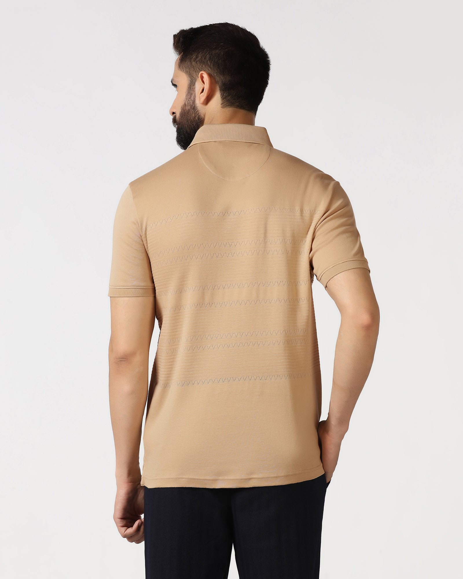 Beige Textured Polo - Jap