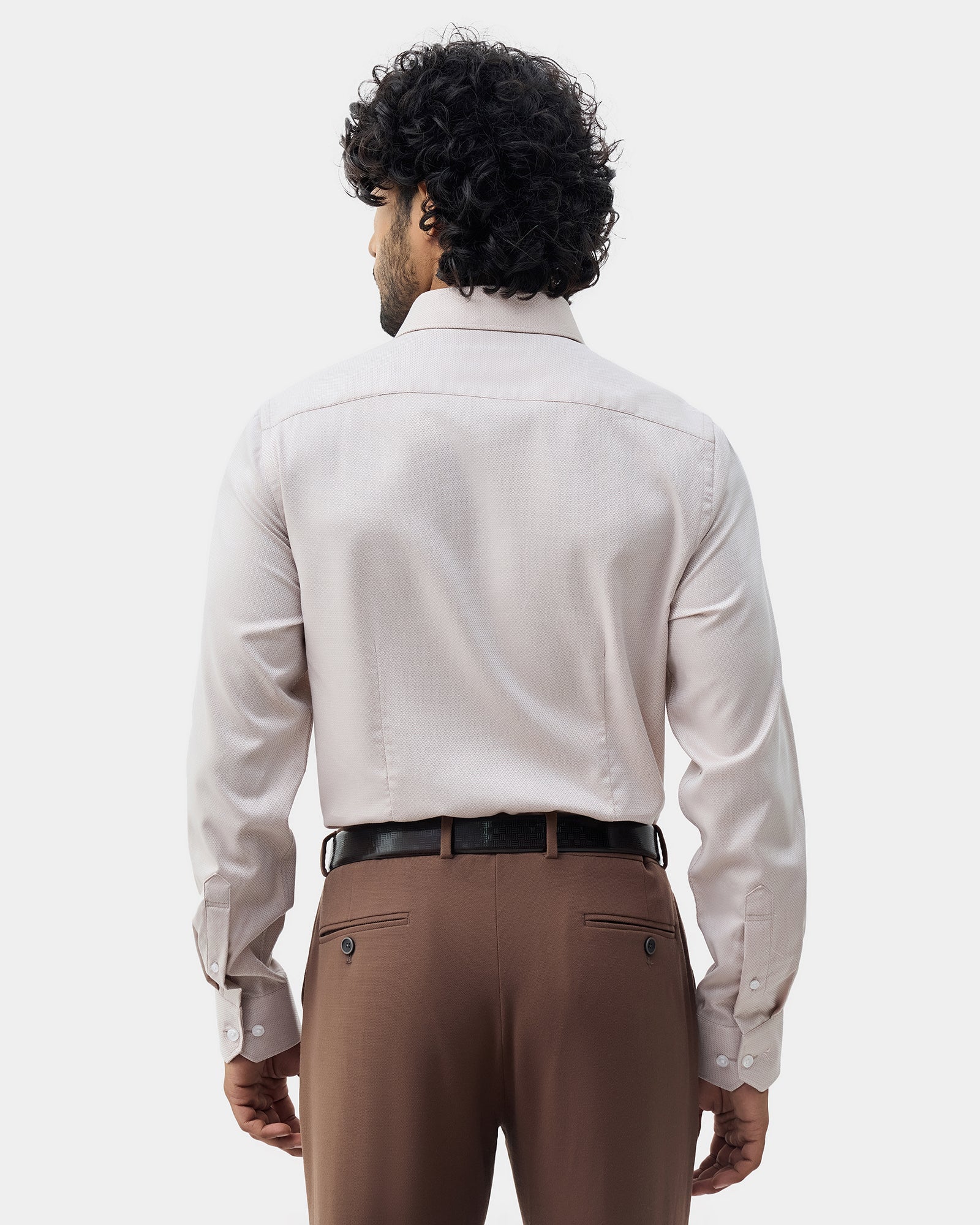Beige Textured Shirt - Maky