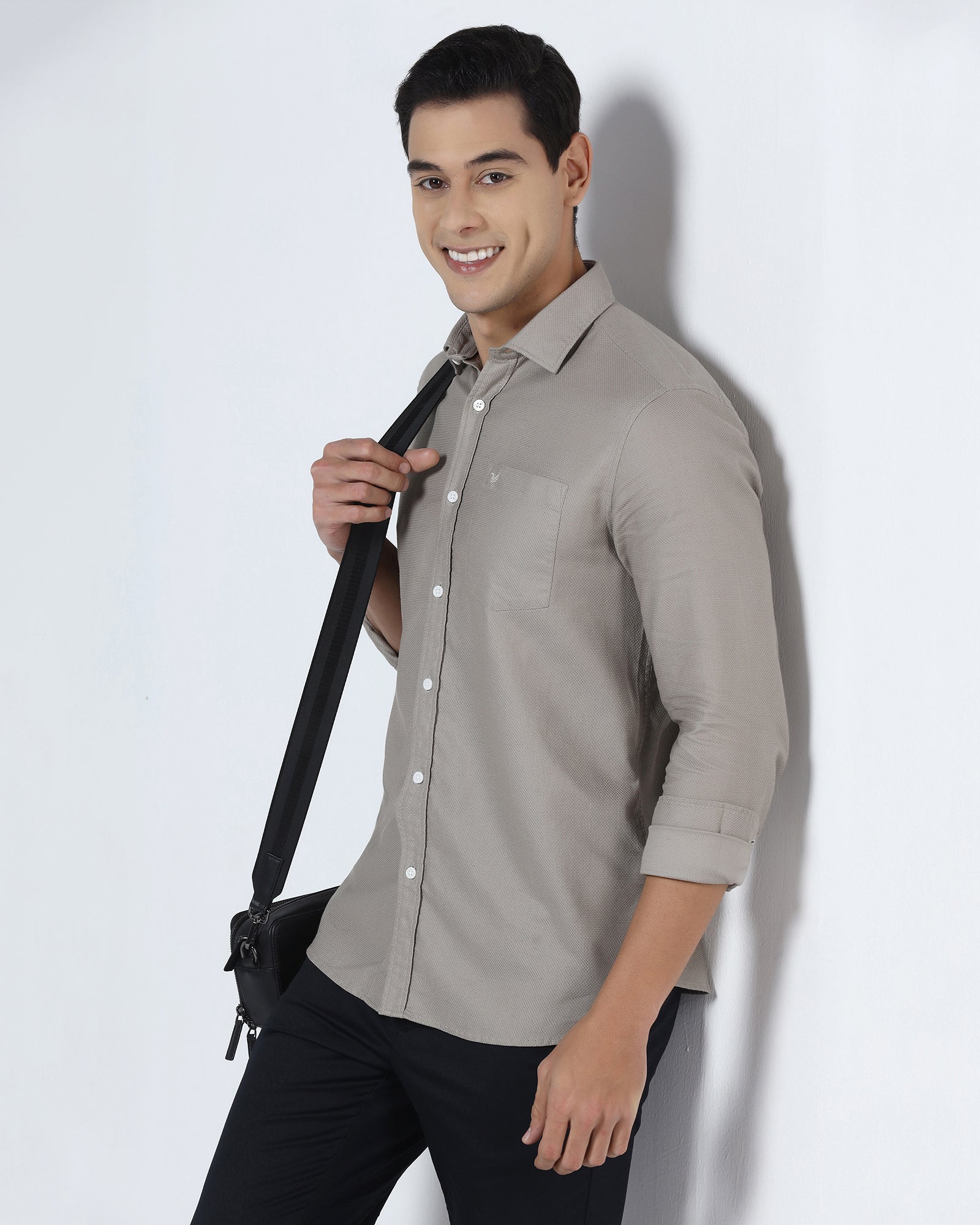 Beige Textured Shirt - Solter