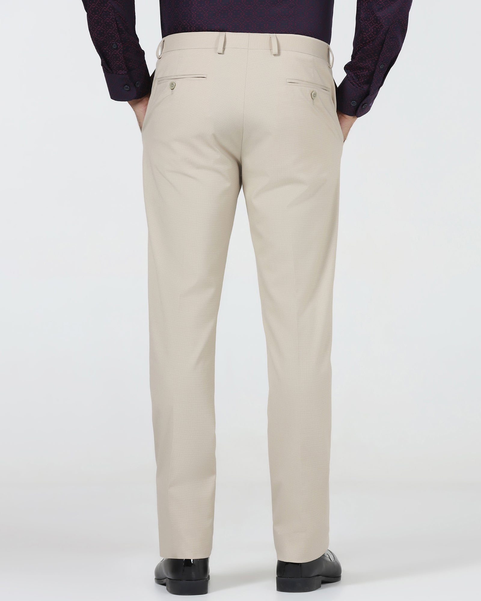 Beige Textured Trouser - Bernardo