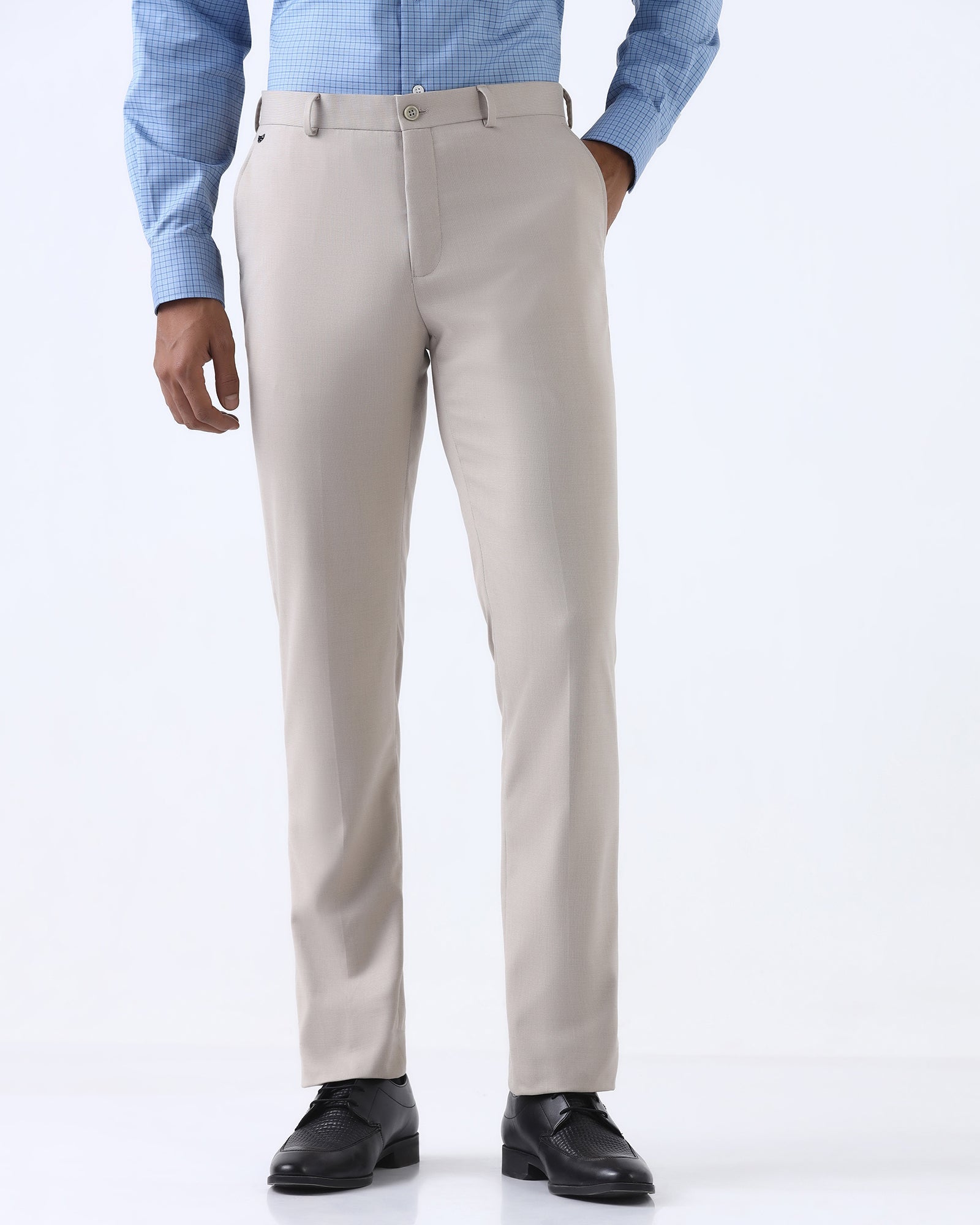 Beige Textured Trouser - Gaezry