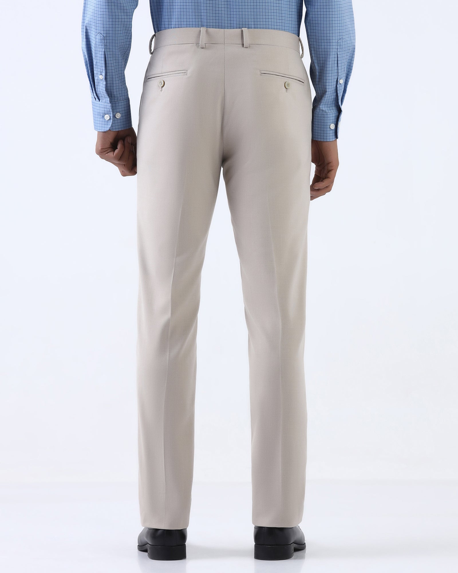 Beige Textured Trouser - Gaezry