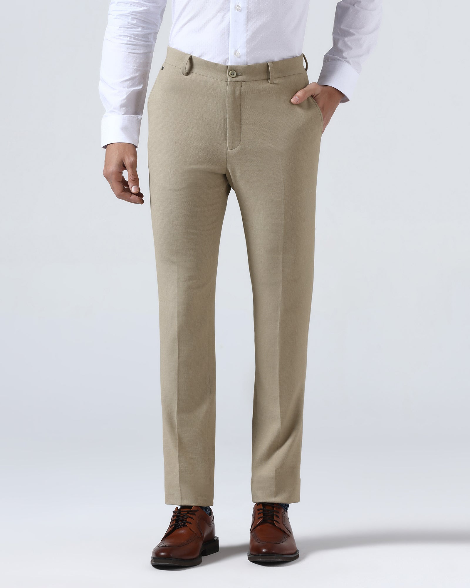 Beige Textured Trouser - Jona