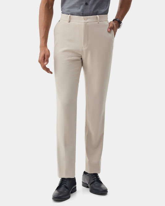 Beige Textured Trouser - Jona