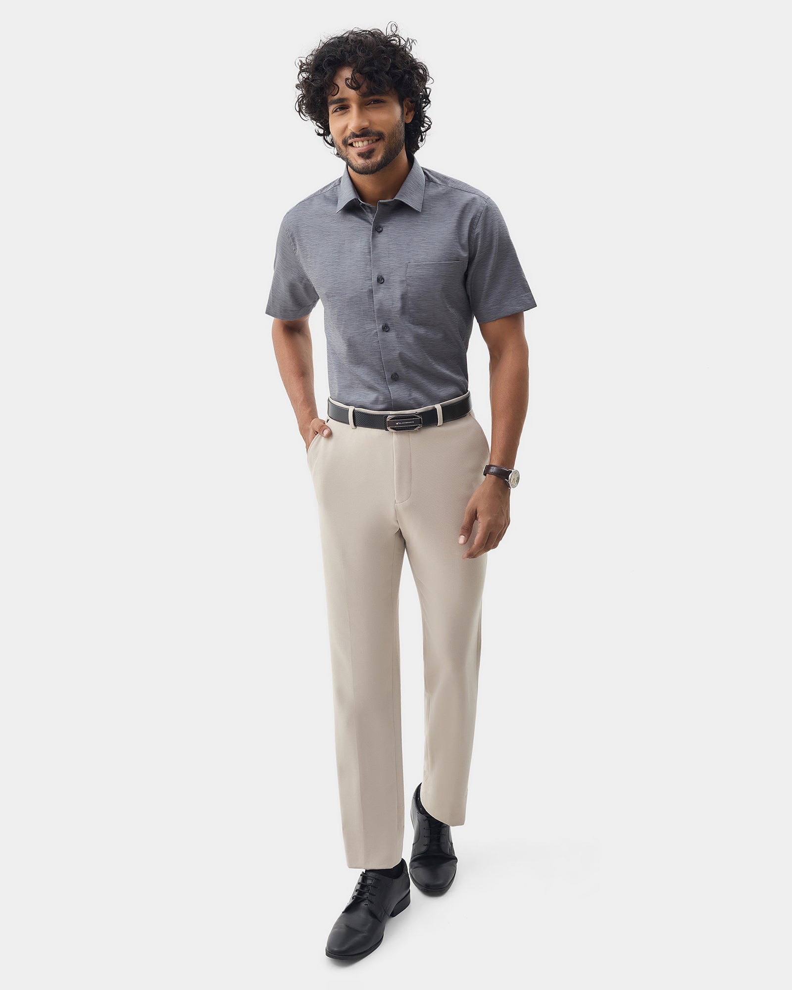 Beige Textured Trouser - Jona