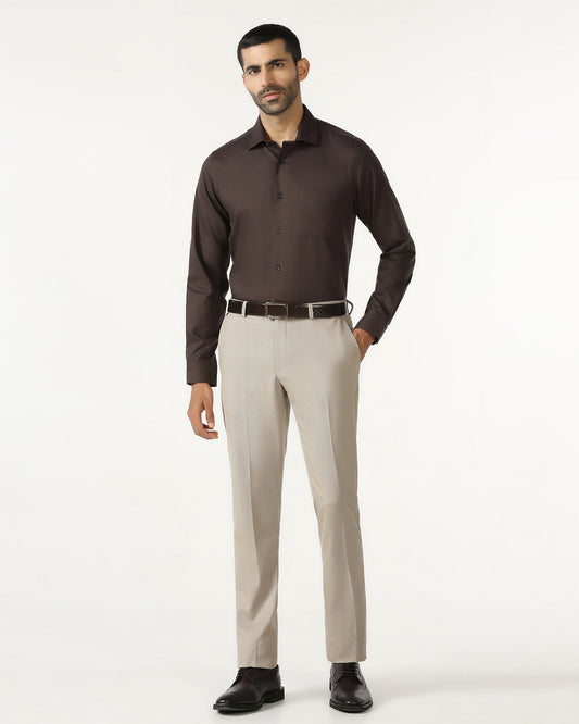 Beige Textured Trouser - Templeton