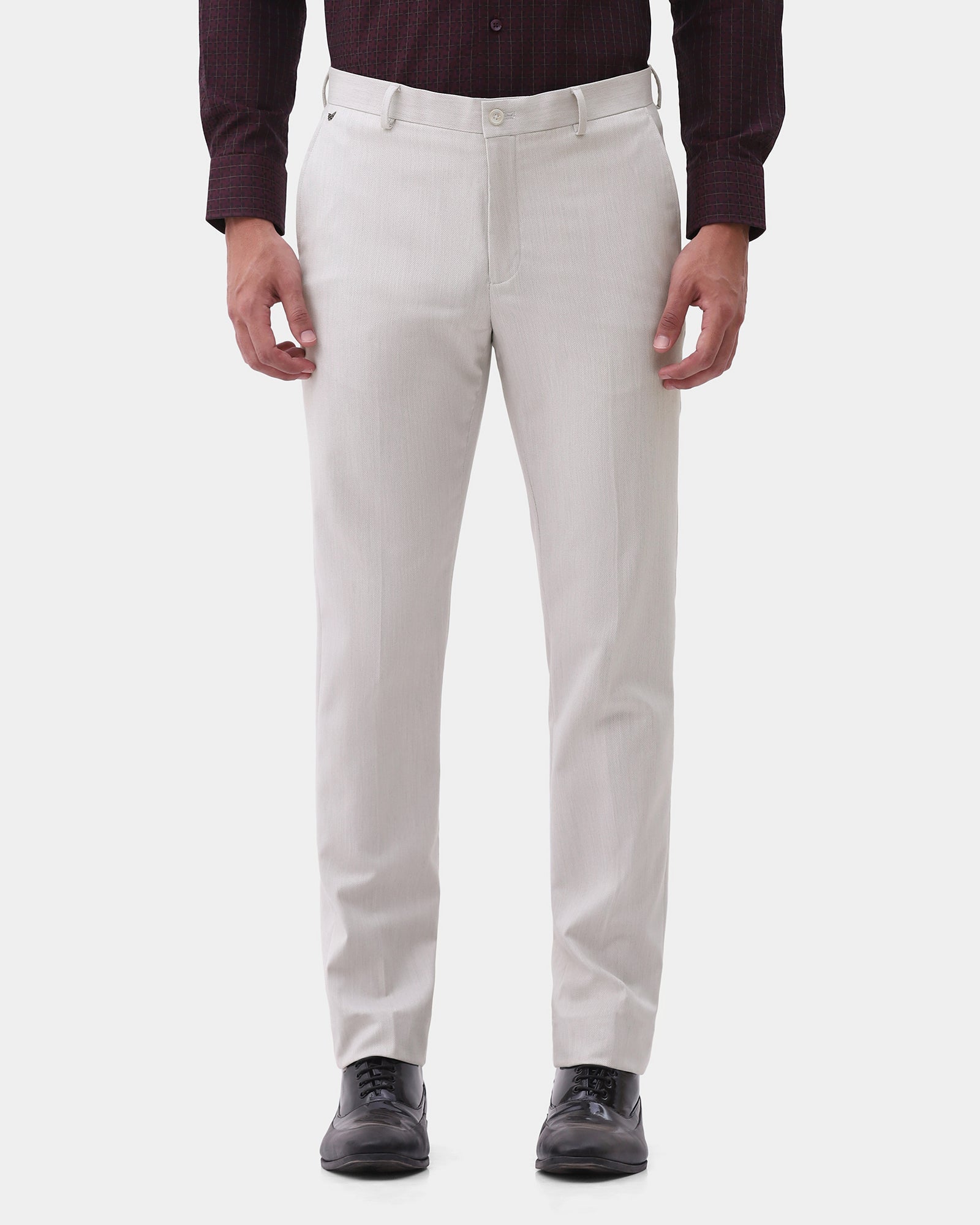 Beige Textured Trouser - Thaer
