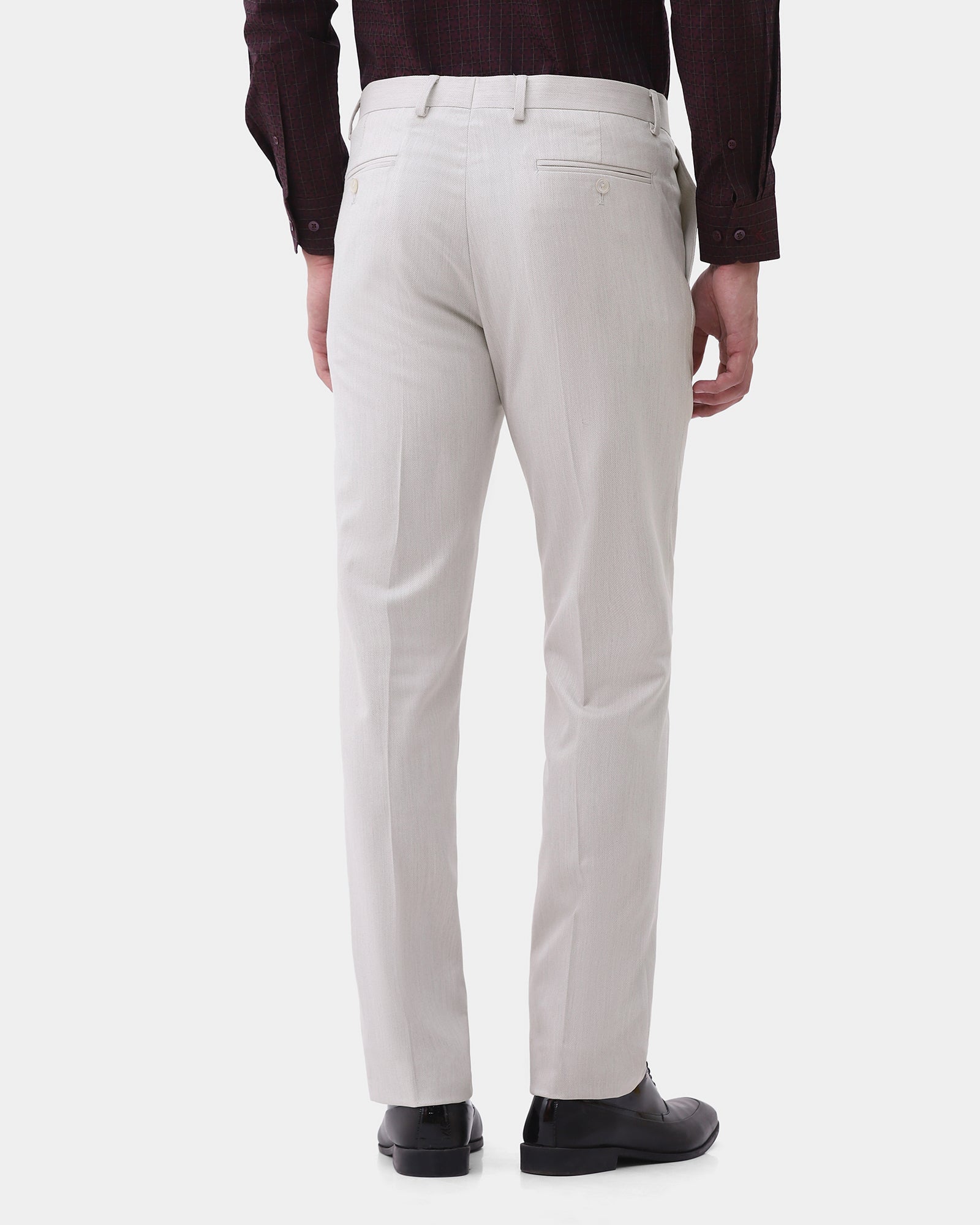 Beige Textured Trouser - Thaer