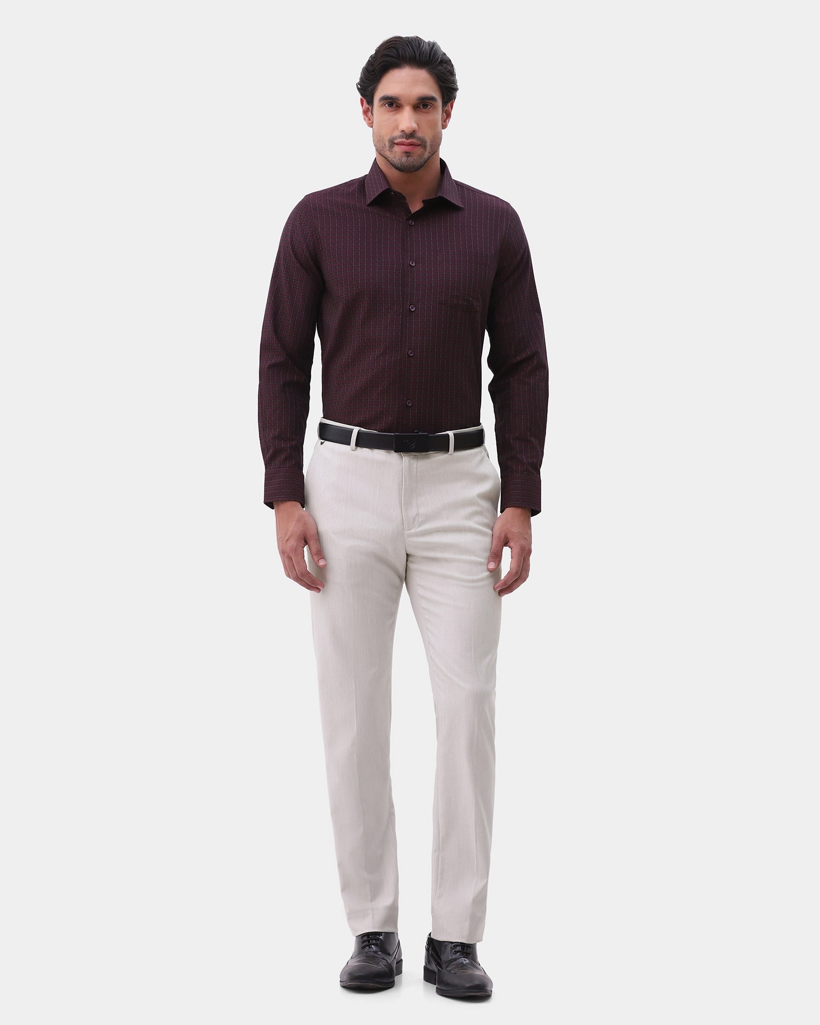 Beige Textured Trouser - Thaer