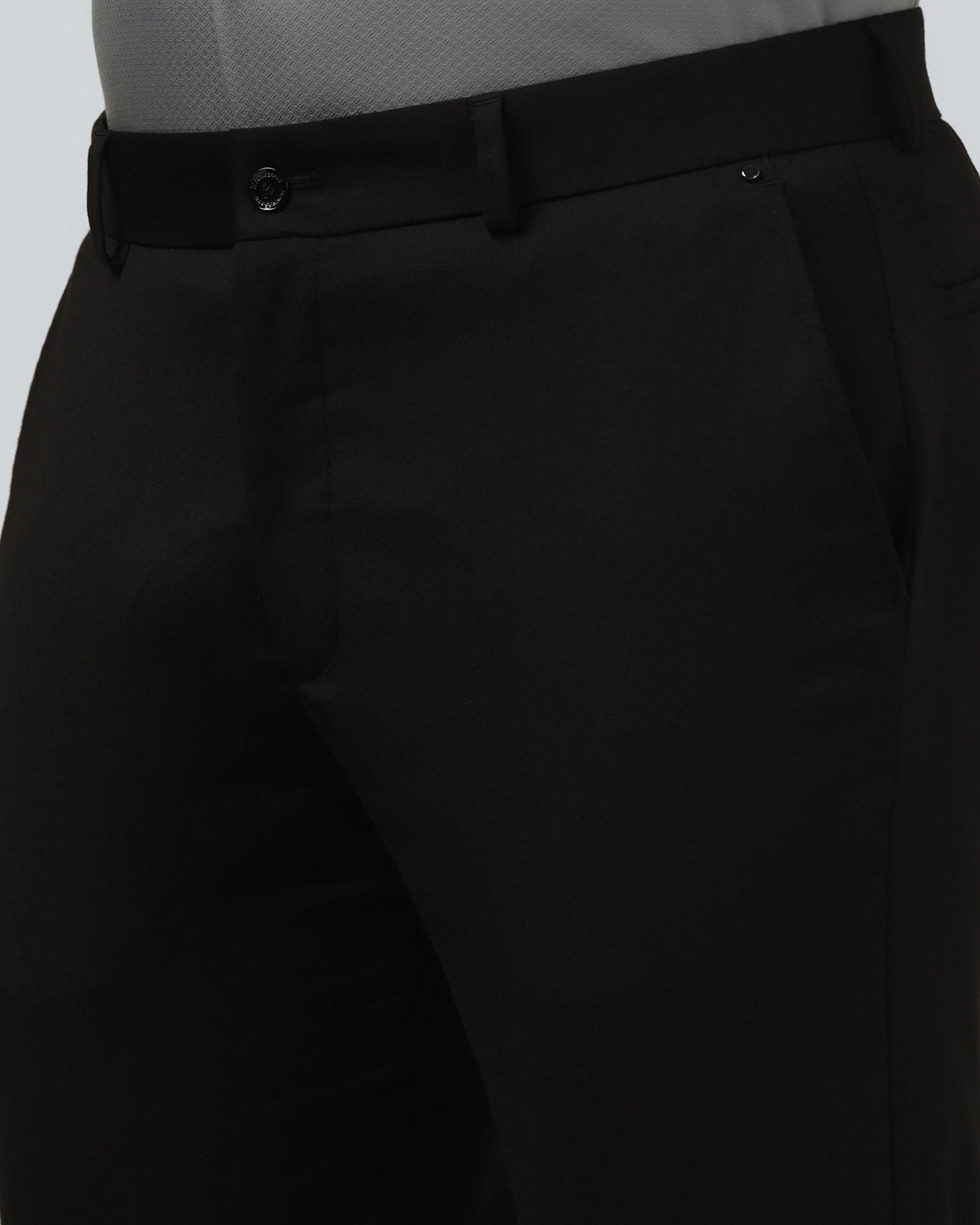 Black Solid Trouser - Black-275