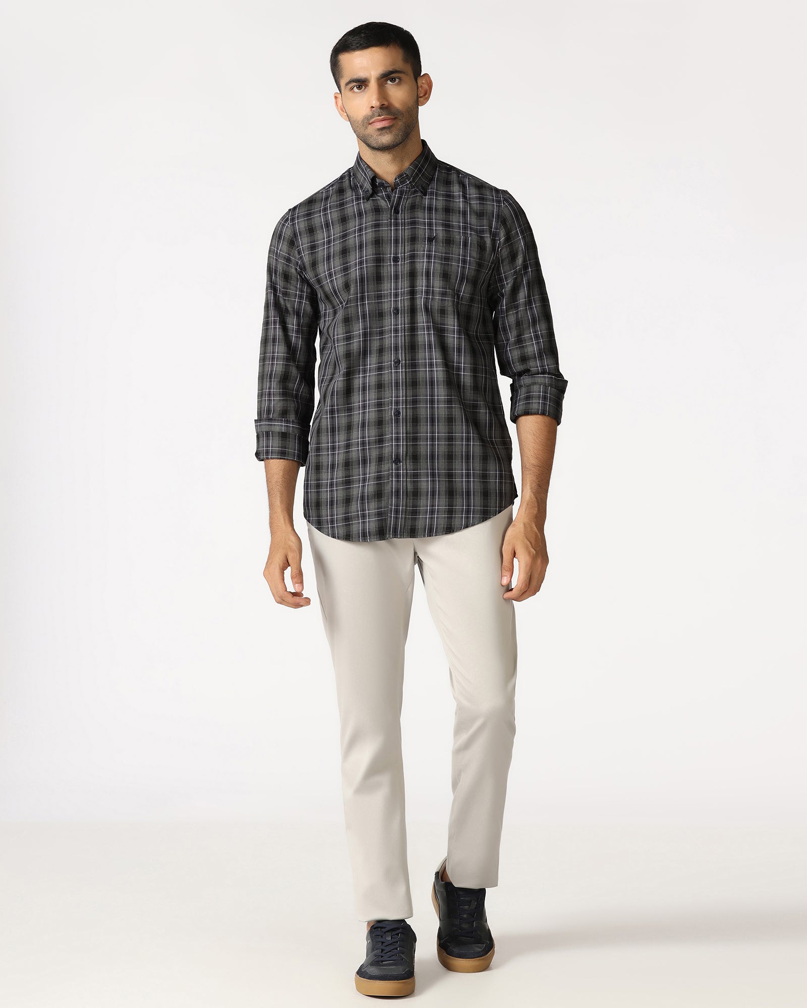 Black Check Shirt - Yahiko