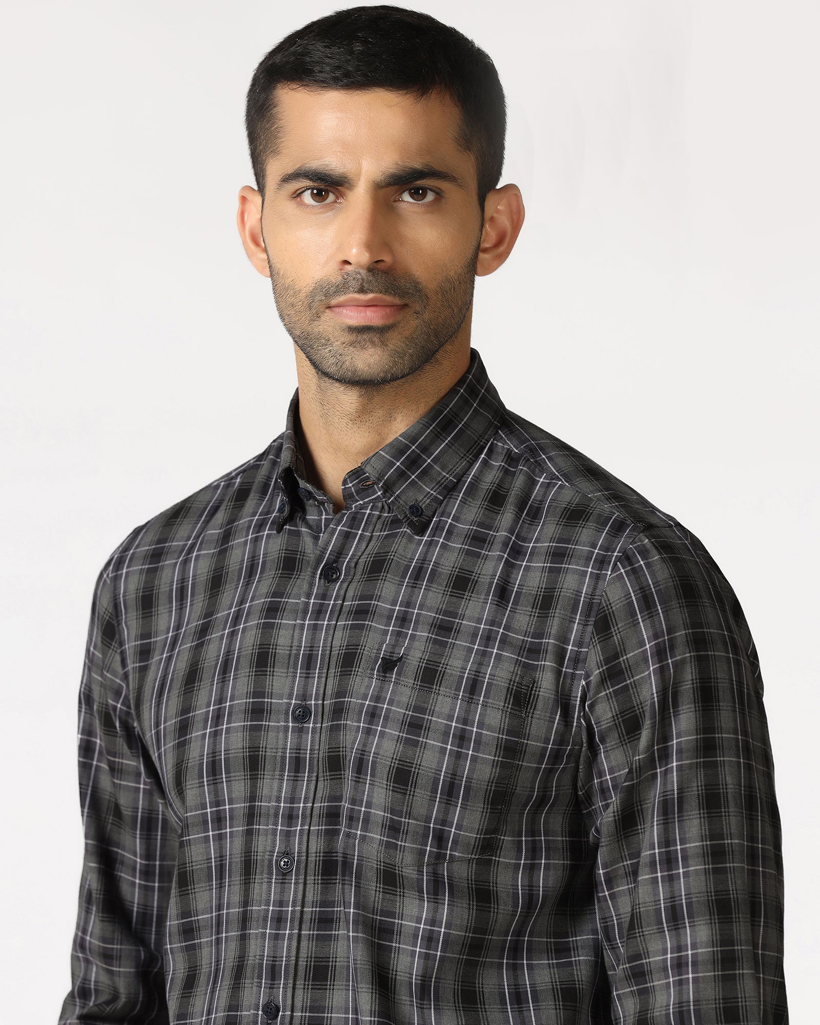 Black Check Shirt - Yahiko