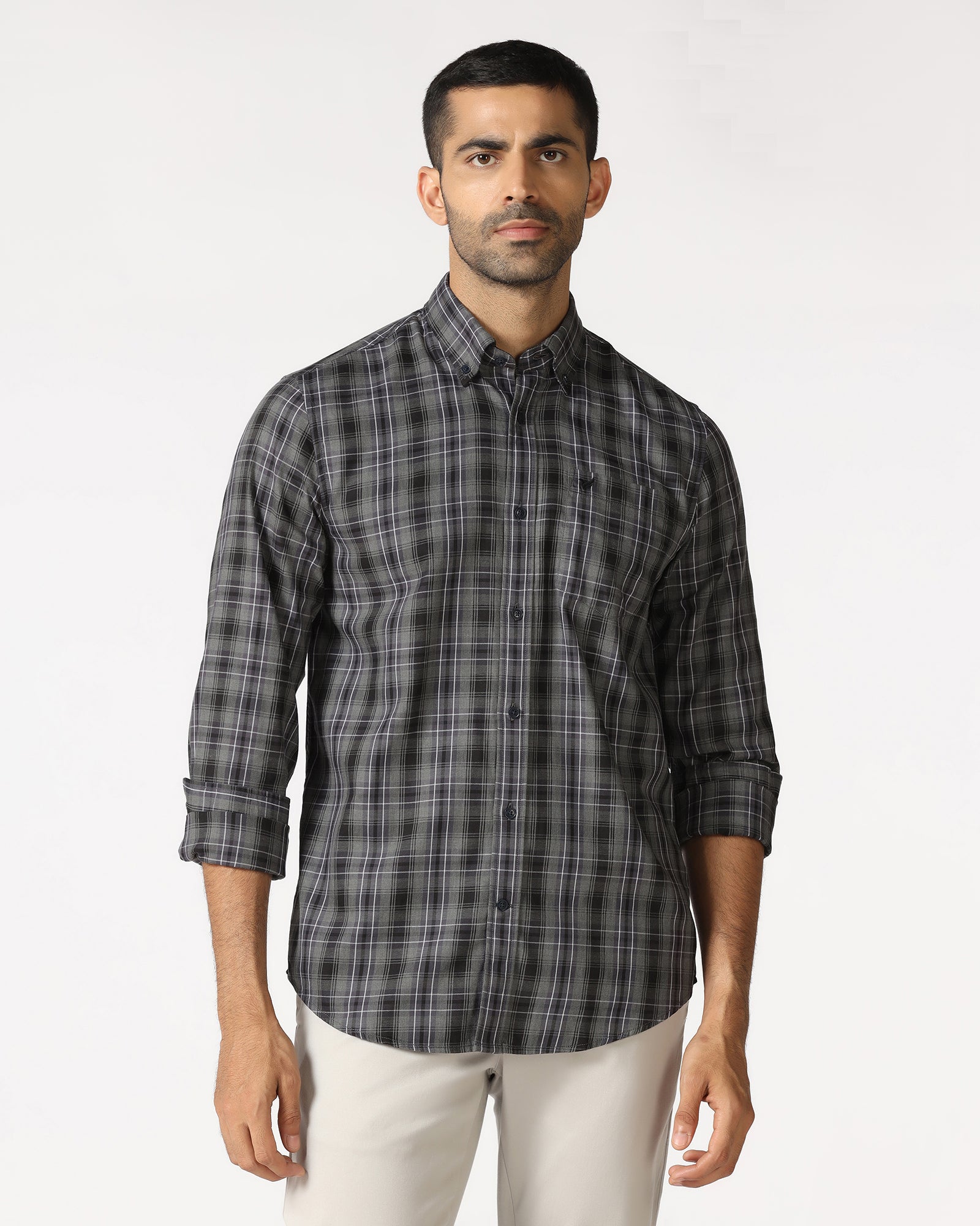 Buy Black Check Shirt From Yahiko Collection Online