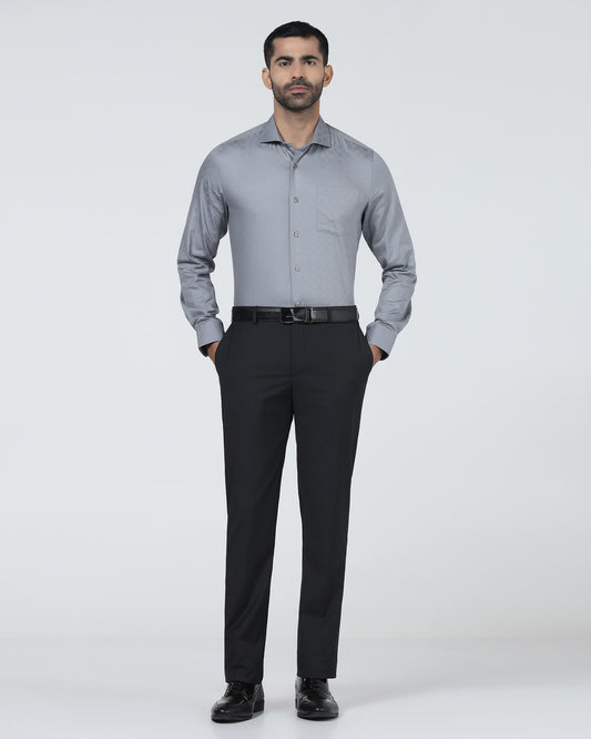 Black Textured Trouser - Bernardo