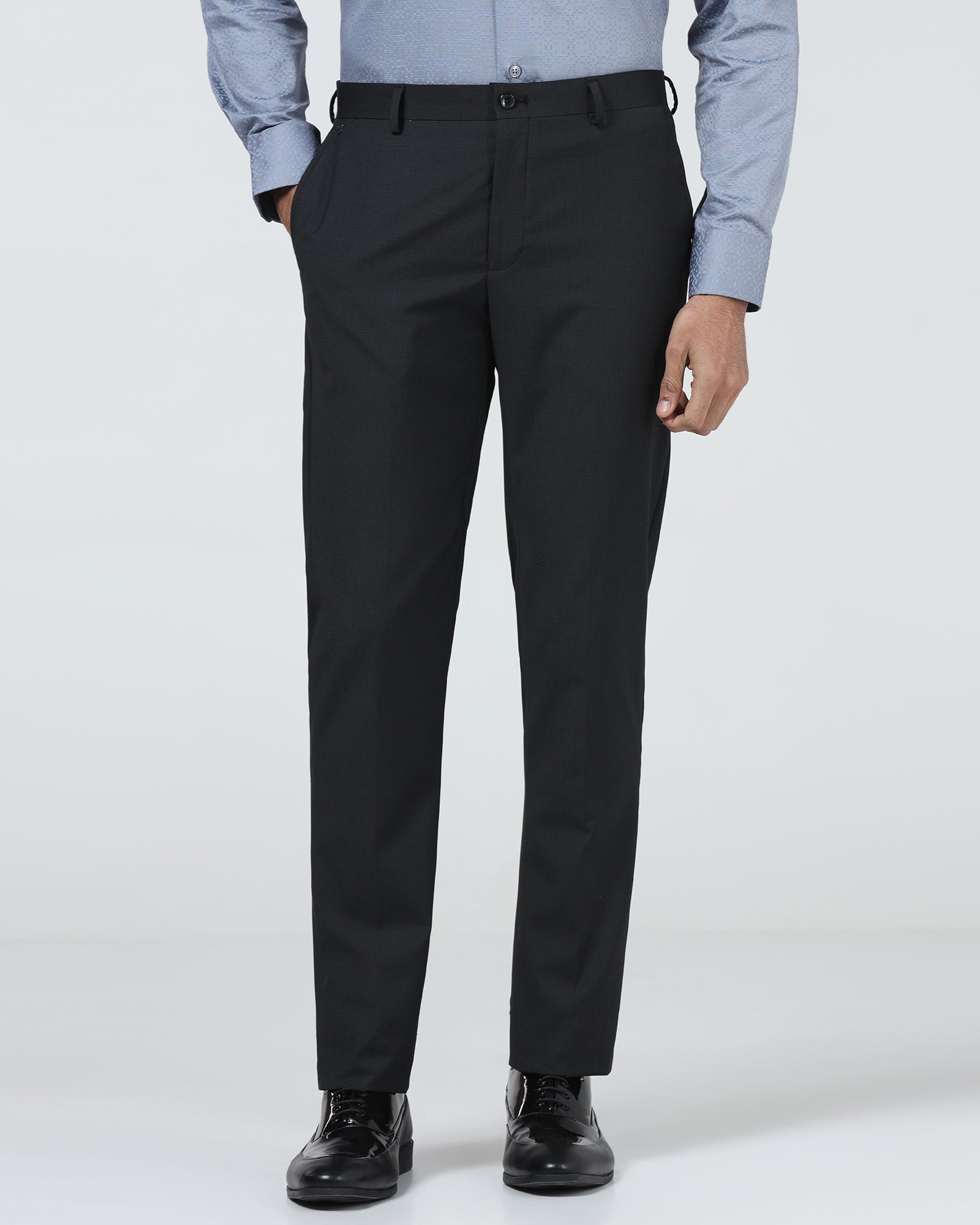 Black Textured Trouser - Bernardo