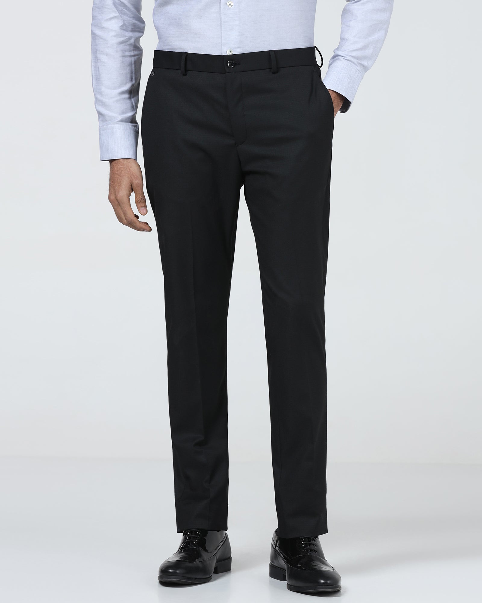 Black Check Trouser - Black-272