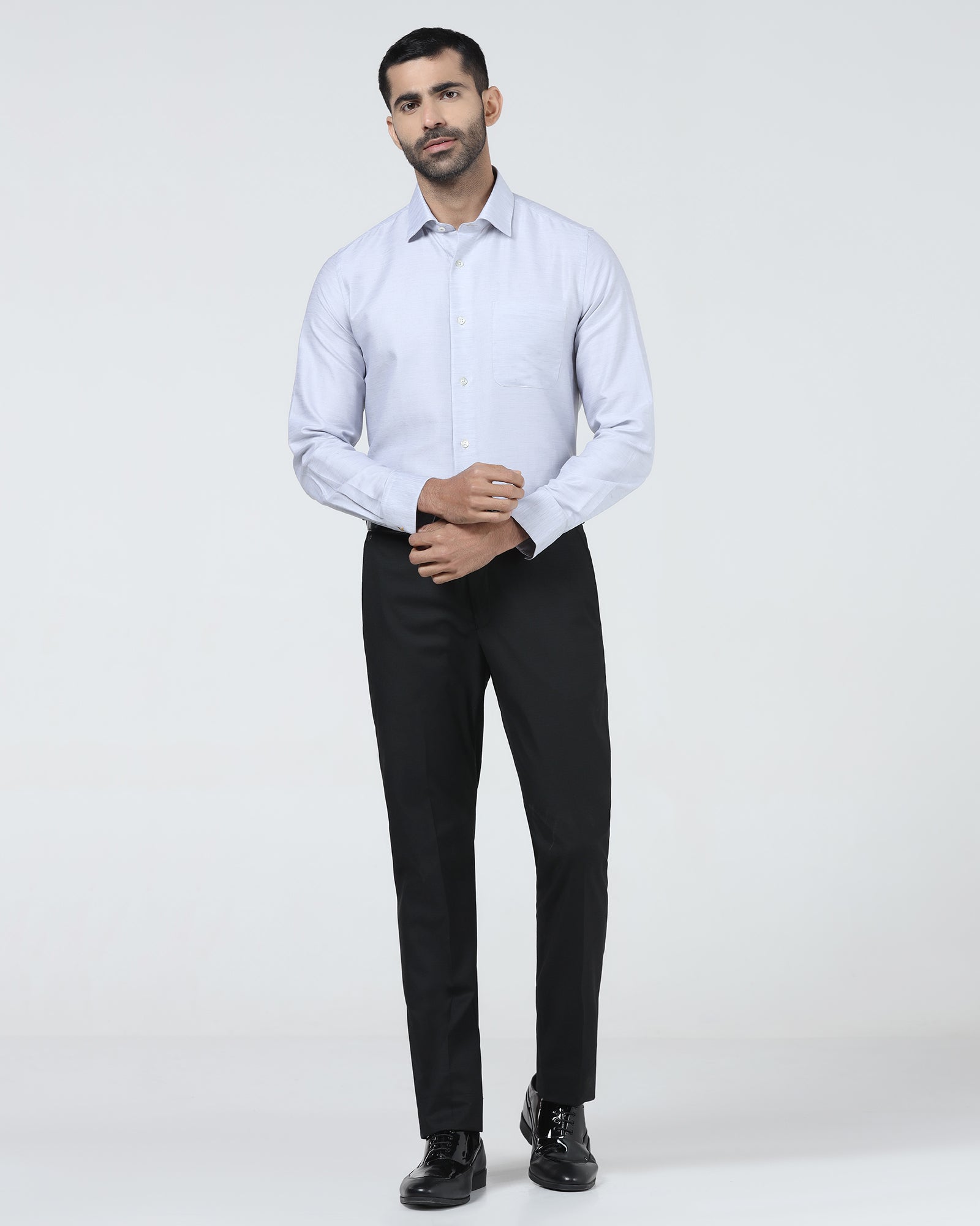 Black Check Trouser - Black-272